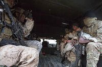 U.S. Marines with 1st Reconnaisance Battalion board a HUMVEE during Steel Knight 16 at Marine Corps Air Ground Combat Center Twentynine Palms, California, Dec. 11, 2015. (U.S. Marine Corps/Lance Cpl. Nathaniel Castillo)