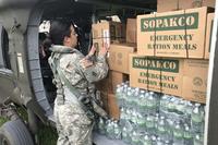 Citizen-Soldiers from Army Aviation of the Puerto Rico National Guard, transported food and water to the municipality of Jayuya, P.R., Sept. 27, 2017. (Photo/ Sgt. José Ahiram Díaz-Ramos/PRNG-PAO)