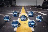 Navy's hand-painted helmets for the Army-Navy Game. (Image courtesy www.navysports.com)