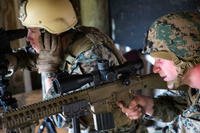 Marines participating in the Expeditionary Operations Training Group Urban Sniper Course take part in the sniper qualification aboard Marine Corps Base Camp Lejeune, N.C.