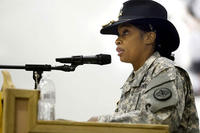 Lt. Col. Lynn Ray at the activation ceremony of the newly formed &quot;Pioneer&quot; Regimental Engineer Squadron of the storied 3rd Cavalry Regiment of the First Cavalry Regiment at Fort Hood. Army photo