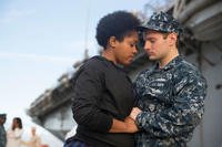 A Sailor assigned to USS Kearsarge hugs a loved one before departing Naval Station Norfolk on a regularly scheduled deployment. (U.S. Navy/Mass Communication Specialist 1st Class Chad Runge.)
