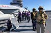 Crew of the carrier Gerald R. Ford prepare to fuel aircraft on the flight deck Nov. 17. 2020 (Hope Hodge Seck/Staff)