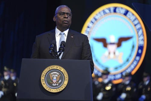 Defense Secretary Lloyd Austin speaks