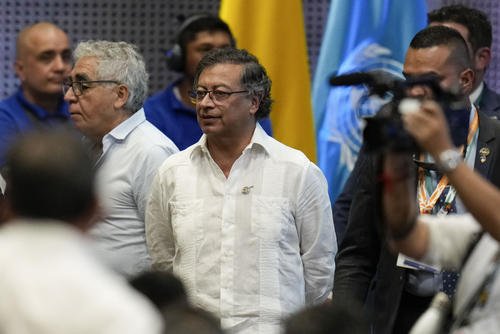 Colombia's President Gustavo Petro arrives at the opening ceremony of COP16