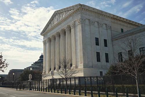 New York National Guard troops patrol near the U.S. Supreme Court