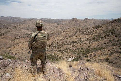 U.S. Army soldier during a security halt near Cloverdale, N.M.