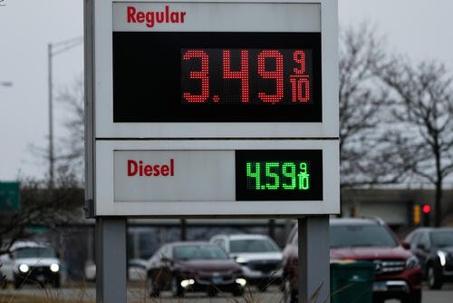 Gas prices are displayed at a gas station, in Buffalo Grove, Ill., Tuesday, March 3, 2026. (AP Photo/Nam Y. Huh)