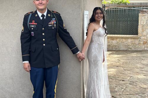 Army Staff Sgt. Matthew Blank and wife Annie Ramos were married two days before her detention in a Louisiana ICE facility (Jen Rickling).