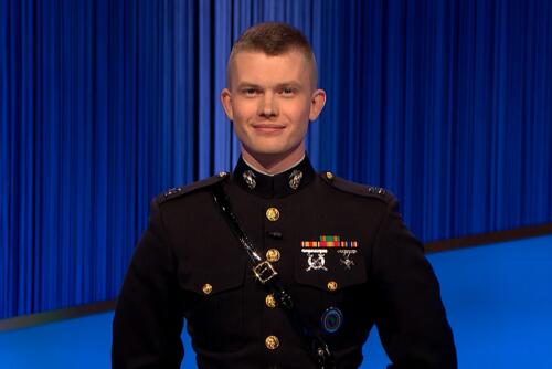 Marine Corps veteran Tyler Vandenberg is running for Congress in California. But before his current campaign, he won multiple games on "Jeopardy!" (Jeopardy!/Sony Pictures Television)